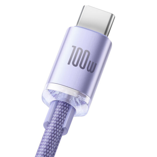 کابل USB به USB-C باسئوس مدل (100w) crystal shine series CAJY000505 طول 2 متر