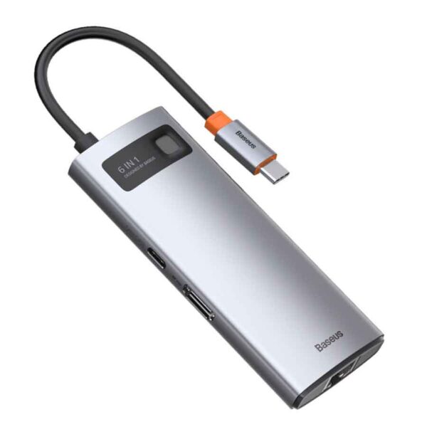 هاب 6 پورت USB-C باسئوس مدل Metal Gleam Series CAHUB-CW0G
